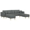 vidaXL Sofa with Cushion 3 pcs Dark Grey Fabric