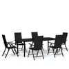 vidaXL 7 Piece Garden Dining Set Black