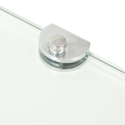 vidaXL Corner Shelf with Chrome Supports Glass Clear 35x35 cm