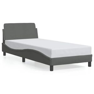 vidaXL Bed Frame "Dover" Dark Grey 90x190 cm Fabric