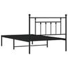 vidaXL Metal Bed Frame without Mattress with Headboard Black 107x203cm