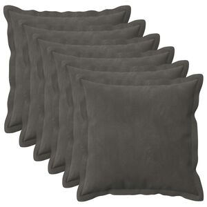 vidaXL Cushion Cover 6 pcs HOUTEN Dark Grey 40 x 40 cm Velvet