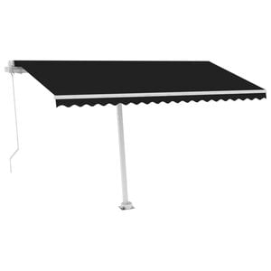 vidaXL Freestanding Manual Retractable Awning 400x300 cm Anthracite (313191+46840+315091)