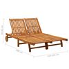 vidaXL 2-Person Garden Sun Lounger with Cushions Solid Acacia Wood