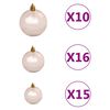 vidaXL Artificial Pre-lit Christmas Tree with Ball Set Silver 210 cm PET