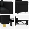 vidaXL Pull out Sofa Bed Single Black 90 x 165 x 87 cm Fabric