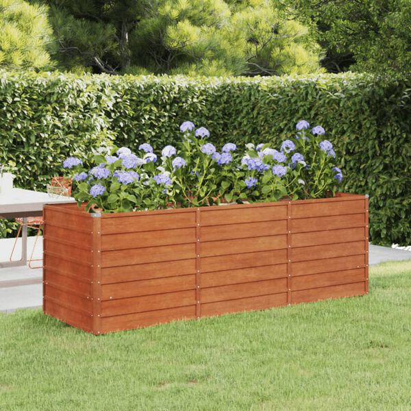 vidaXL Garden Raised Bed Rusty 240x80x77 cm Corten Steel