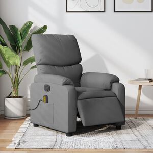 vidaXL Electric Massage Recliner Chair Dark Grey Fabric