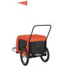 vidaXL Pet Bike Trailer Orange and Black Oxford Fabric and Iron