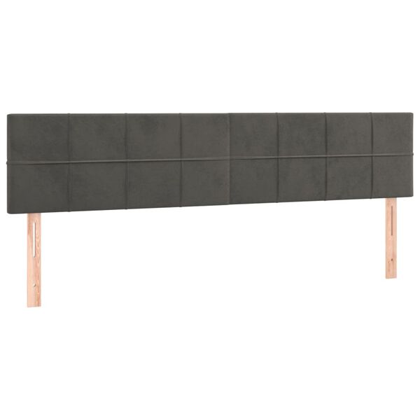 vidaXL LED Headboard Dark Grey 160x5x78/88 cm Velvet