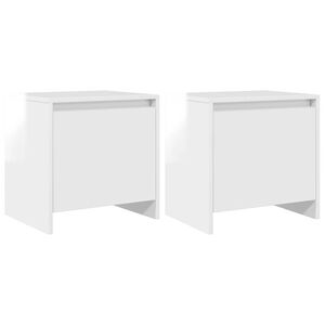 vidaXL Bedside Cabinet | Set of 2 | High gloss white | Engineered wood