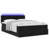 vidaXL Ottoman Bed with Mattress & LEDs Black Double Velvet