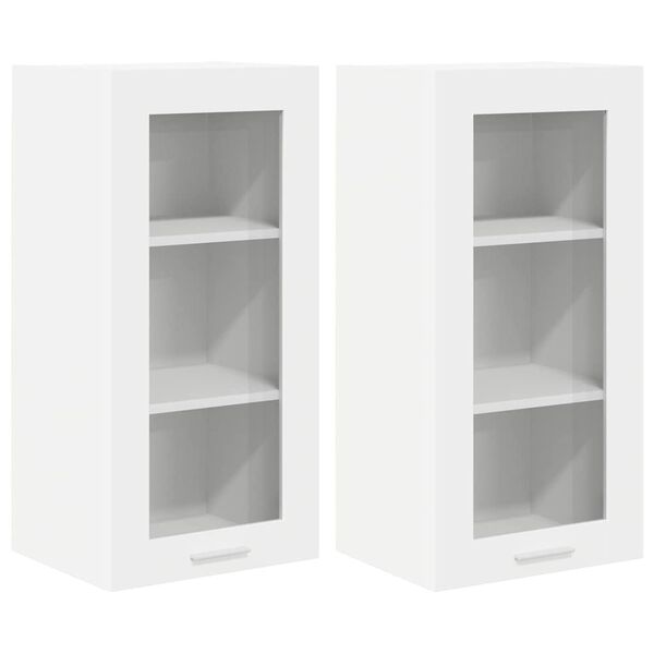 vidaXL Hanging Cabinet 2 pcs White 40 x 31 x 80 cm Engineered Wood