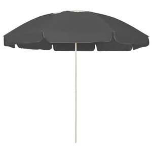 vidaXL Beach Parasol | Anthracite | Polyester | 240 cm | Tiltable