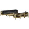 vidaXL 8 Piece Garden Sofa Set with Cushions Impregnated Wood Pine