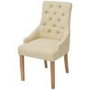 vidaXL Dining Chairs 6 pcs Cream Fabric
