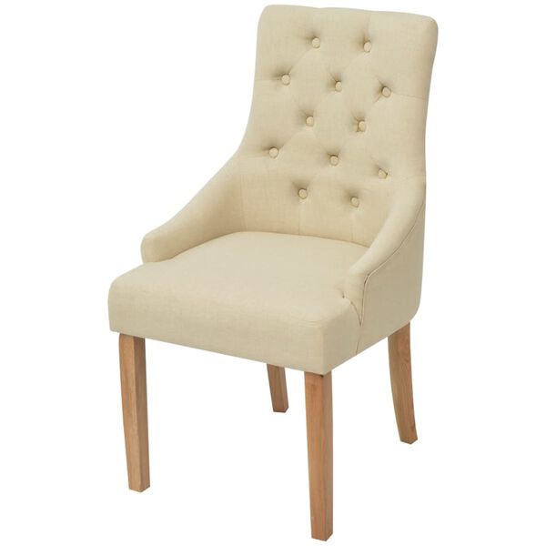 vidaXL Dining Chairs 6 pcs Cream Fabric