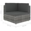 vidaXL 8 Piece Garden Lounge Set with Cushions Grey Poly Rattan