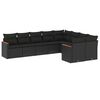 vidaXL 9 Piece Garden Sofa Set with Cushions Black Poly Rattan