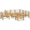 vidaXL 8 Piece Garden Lounge Set with Light Grey Cushions Bamboo