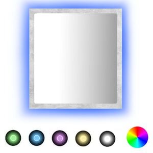 vidaXL LED Bathroom Mirror Concrete Grey 40x8,5x37 cm Acrylic