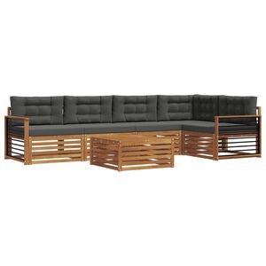 vidaXL Outdoor Sofa Set 6 pcs Natural and Anthracite