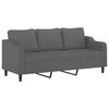 vidaXL 3 Piece Sofa Set with Cushions Dark Grey Fabric
