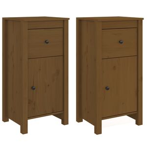 vidaXL Sideboards 2 pcs Honey Brown 40x35x80 cm Solid Wood Pine