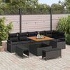 vidaXL Garden Sofa Set with Cushion with Storage 9 pcs Black