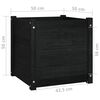 vidaXL Garden Planters 2 pcs Black 50x50x50 cm Solid Pinewood