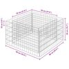 vidaXL Gabion Raised Bed Galvanised Steel 90x90x50 cm