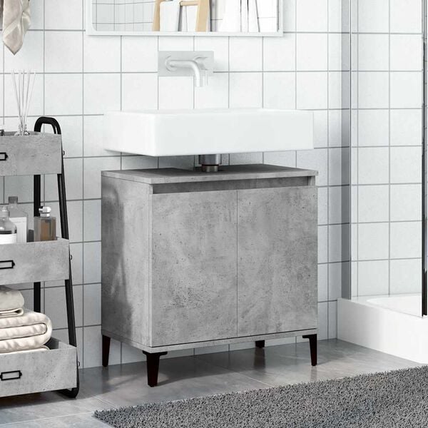 vidaXL Sink Cabinet Concrete Grey 58x33x60 cm Engineered Wood