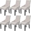 vidaXL Dining Chairs 6 pcs Cream Grey Fabric