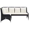 vidaXL Garden Corner Sofas 2 pcs Poly Rattan Black