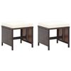 vidaXL 4 Piece Garden Chair and Stool Set Poly Rattan Brown