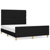 vidaXL Bed Frame without Mattress Black 137x190cm Full Fabric