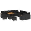 vidaXL Garden Sofa Set 13 pcs 12-Seater Black Poly Rattan