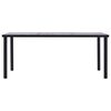vidaXL Dining Table Black and Concrete Grey 200x100x75 cm MDF