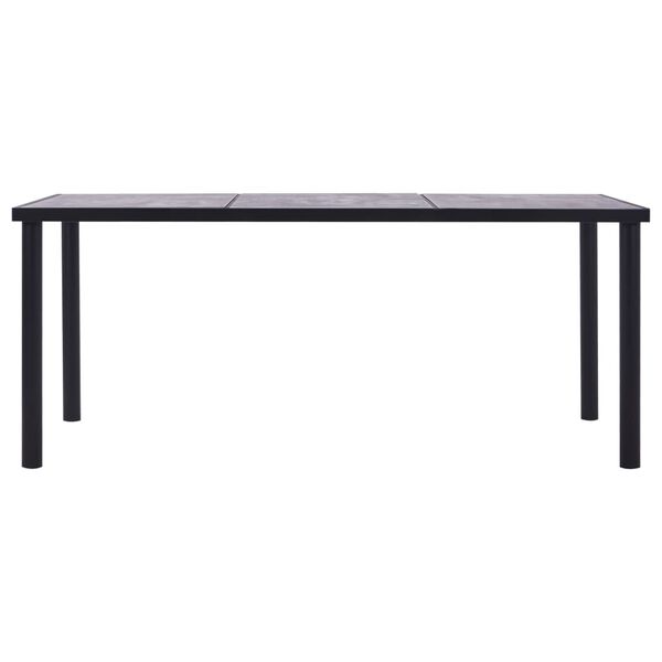 vidaXL Dining Table Black and Concrete Grey 200x100x75 cm MDF