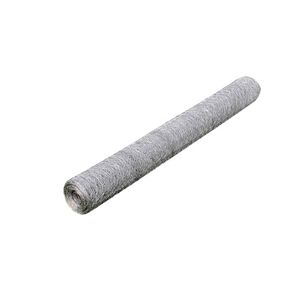 vidaXL Chicken Wire Fence Galvanised Steel 25x1 m Silver