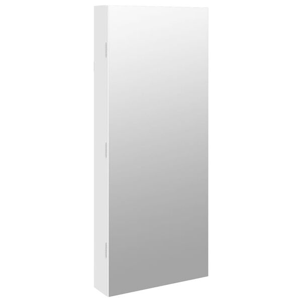 vidaXL Mirror Jewellery Cabinet with LED Lights Wall Mounted White