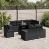 vidaXL 9 Piece Garden Sofa Set with Cushions Black Poly Rattan