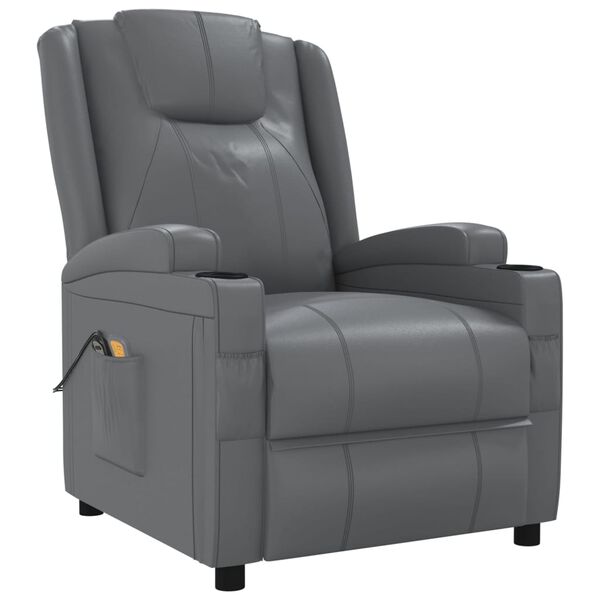 vidaXL Stand up Massage Chair Anthracite Faux Leather
