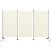 vidaXL 3-Panel Room Divider Cream White 260x180 cm
