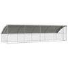 vidaXL Chicken Cage with 1 Door 4 pcs Silver 800x200x200cm