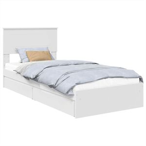 vidaXL Storage Bed with Headboard White 90 x 190 cm Engineered Wood
