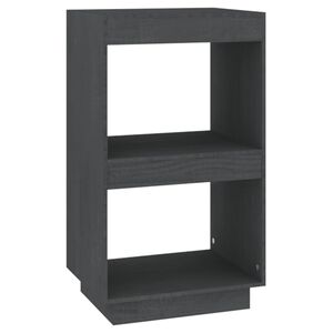 vidaXL Book Cabinet Grey 40x35x71 cm Solid Pinewood