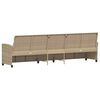 vidaXL Garden Sofa 5-Seater with Cushions Beige Poly Rattan