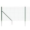 vidaXL Wire Mesh Fence with Spike Anchors Green 0.8x25 m