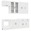 vidaXL Kitchen Unit LUCCA 8 pcs High Gloss White Engineered Wood